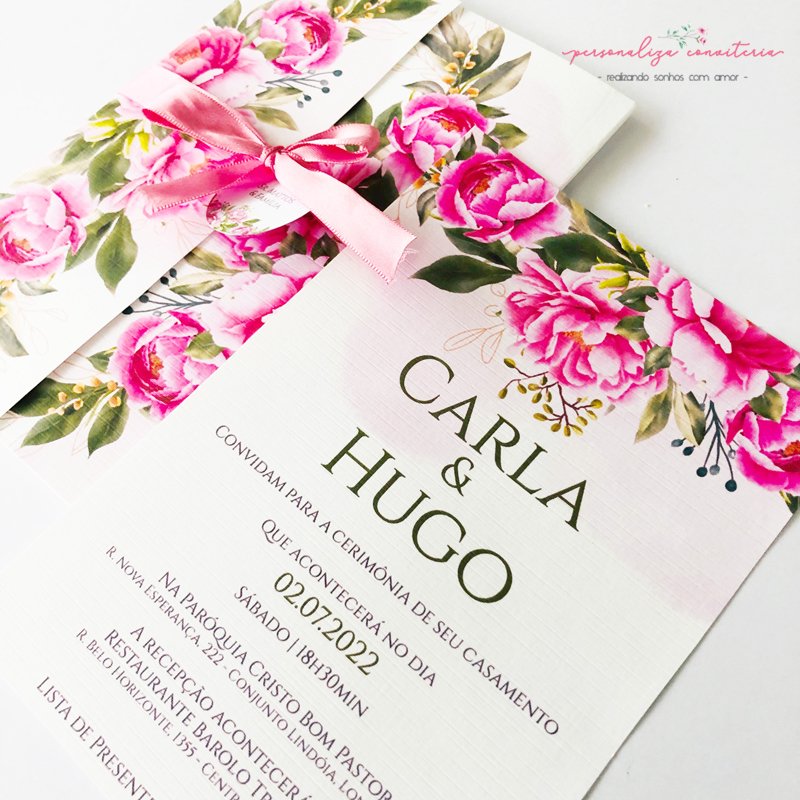 Convite de Casamento Floral Digital! Frete Grátis