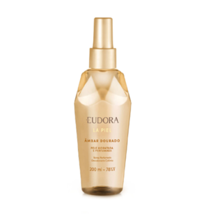 Spray Eudora Perfumado Desodorante Colônia La Piel Âmbar Dourado 200ml