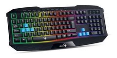 Teclado Gamer Genius Scorpion K215 Qwerty Español Color Negro Con Luz De 7 Colores - comprar online