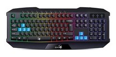 Teclado Gamer Genius Scorpion K215 Qwerty Español Color Negro Con Luz De 7 Colores