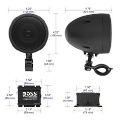 Parlante Moto 3 ´´ Boss Mcbk420b 600w Black Gtía. Factura - tienda online