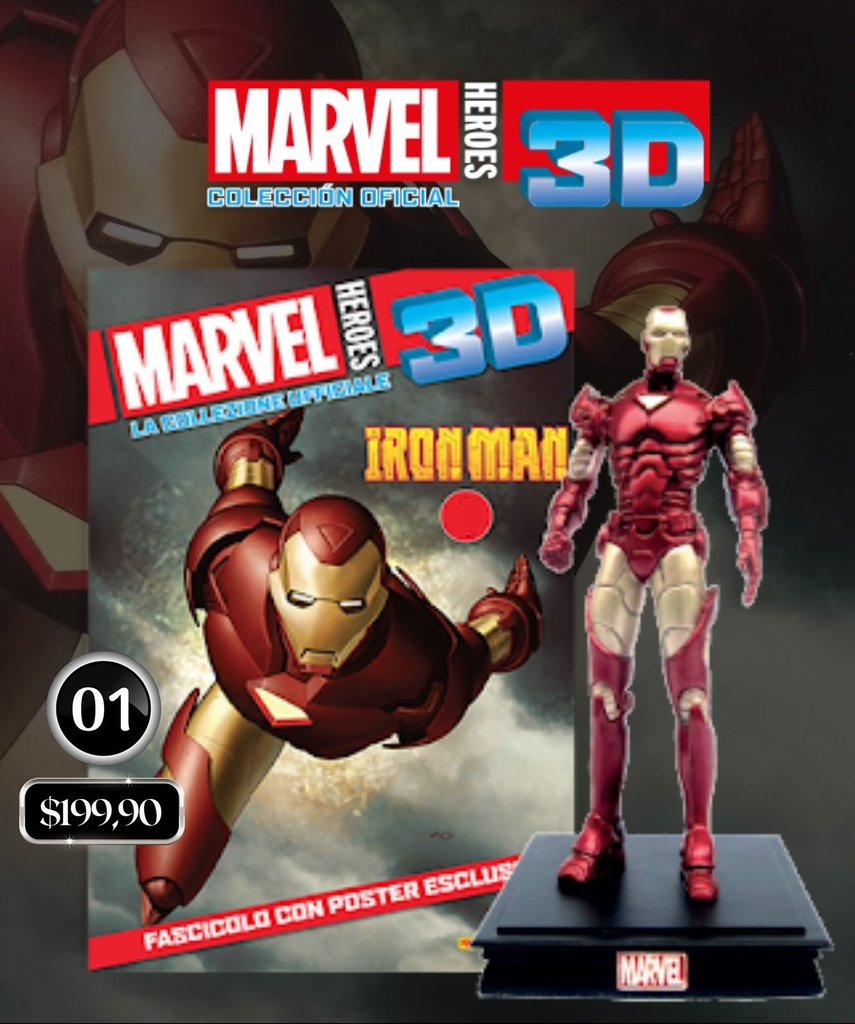 FIGURAS MARVEL HEROES 3D 01 - IRON MAN