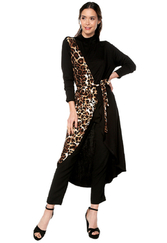 CARDIGAN LARGO ANIMAL PRINT REF.572 - FRANCY LEON Diseñadora de Modas