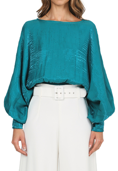 BLUSA VERDE ESMERALDA ANUDADO ESPALDA en internet
