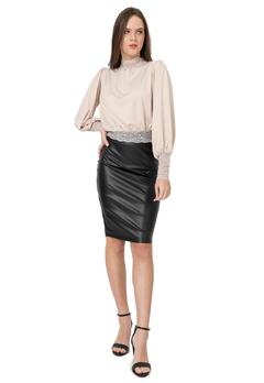 Blusa Romantic Nude Manga Amplia Ref. 662 - comprar online