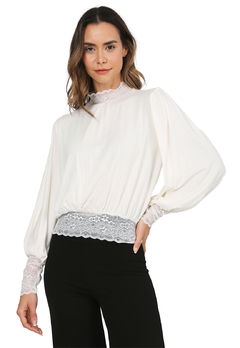 BLUSA MARFIL MANGA AMPLIA