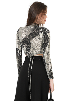 TOP ANUDADO ANIMAL PRINT FRANCY LEON NEGRO GRIS REF. 696 en internet