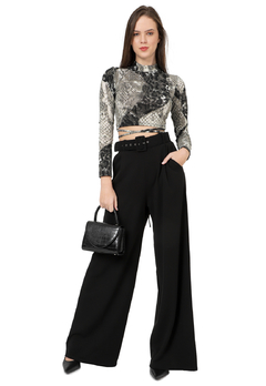 TOP ANUDADO ANIMAL PRINT FRANCY LEON NEGRO GRIS REF. 696 - comprar online