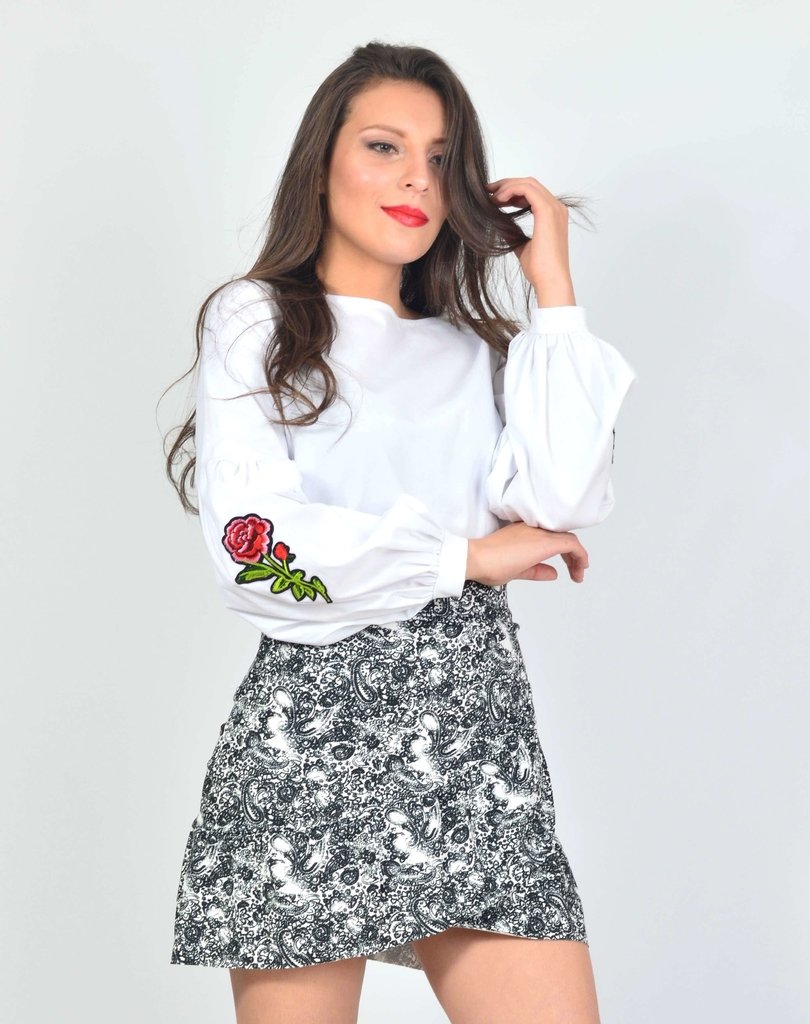 Blusa Manga Bombacha Flores Ref. 485