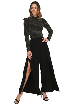 PANTALÓN NEGRO PALAZZO ABERTURA DELANTERA en internet