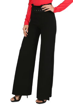 Pantalon Tiro Alto Cinturón Abertura Lateral - tienda online
