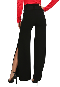 Pantalon Tiro Alto Cinturón Abertura Lateral - FRANCY LEON Diseñadora de Modas