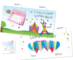 invitaciones  circo corazones guirnaldas animales animalitos primer añito año bautismo cumpleaños agenda calendario hija hijo circo acróbatas tarjeta original acordeón casamiento tarjetas fotos historias amor quince años cards invitation chocolatines choc
