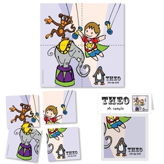 invitaciones Rompecabezas Imantado personalizado imán primer añito año bautismo cumpleaños agenda calendario hija hijo circo acróbatas tarjeta original acordeón casamiento tarjetas fotos historias amor quince años cards invitation chocolatines chocolates 