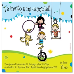 invitaciones primer añito año bautismo hija hijo circo acróbatas tarjeta original acordeón casamiento tarjetas fotos historias amor quince años cards invitation chocolatines chocolates souvenirs golosinas mapa indicativo menues menús comidas