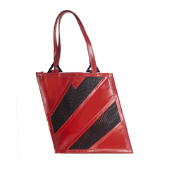 Cartera Agatha de Cuero Rojo y Negro en internet