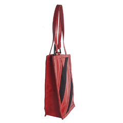 Cartera Agatha de Cuero Rojo y Negro - tienda online