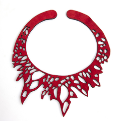 COLLAR TERCIOPELO CORTO ROJO - JOYERIA CONTEMPORANEA - comprar online