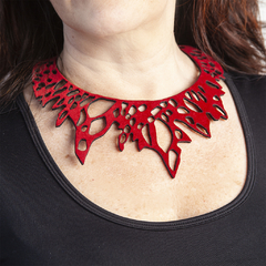COLLAR TERCIOPELO CORTO ROJO - JOYERIA CONTEMPORANEA