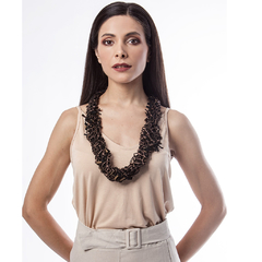 Collar tricot con torsión Cobre/Negro - comprar online