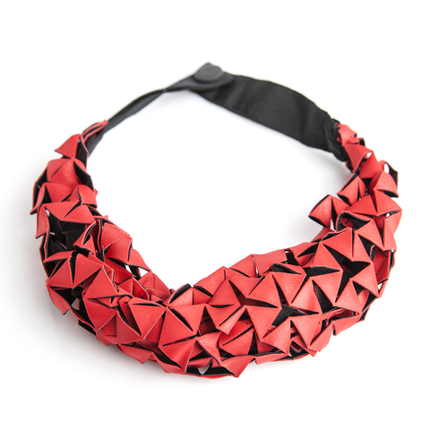 Collar Textil tricot Rojo