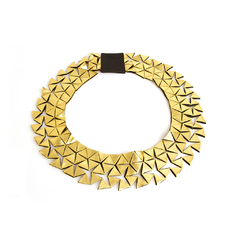Collar textil tricot Dorado/negro