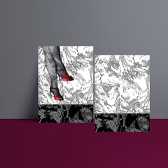 SET DE 2 LAMINAS DECORATIVAS - DISEÑO DE AUTOR - COLECCIÓN RED TANGO - DECO- BY NORMA RINAUDO