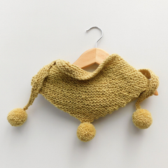 bufanda Festón - color amarillo ciprés - EntramadoSur. Moda infantil sostenible