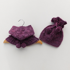 Cuello gorro Nuni - violeta (cochinilla) - EntramadoSur. Moda infantil sostenible