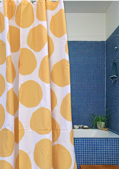 CORTINA DE BAÑO DOT AMARILLO