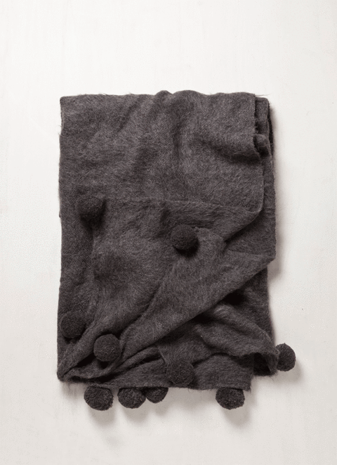 MANTA OTOÑO POM POM GRIS