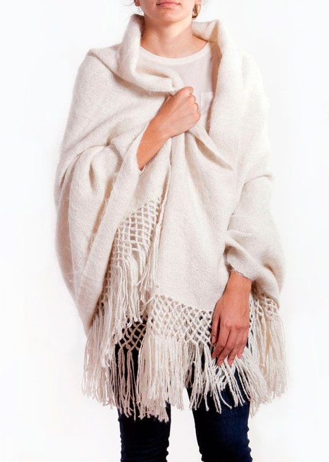 WHITE MAXI SCARF