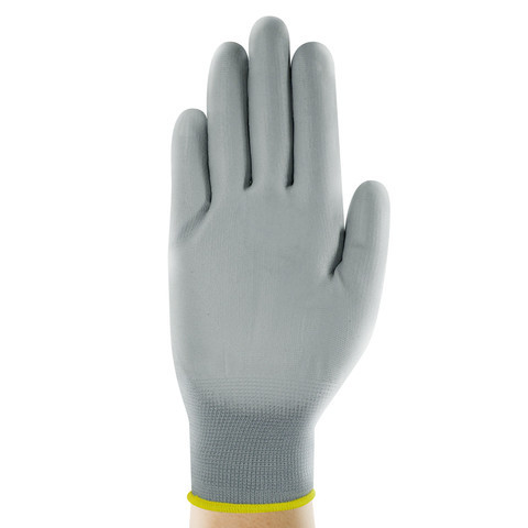 KAYGO KG15P - Guantes de trabajo con revestimiento de poliuretano, nailon  Lite, para la seguridad, revestimiento de poliuretano gris, muñeca de  punto