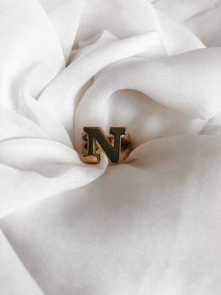 ANILLO INICIAL PLATA 925+ BAÑO ORO 24K - comprar online
