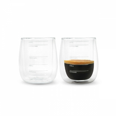 Set De 2 Vasos Para Café Doble Pared Vidrio Barista Gato Store