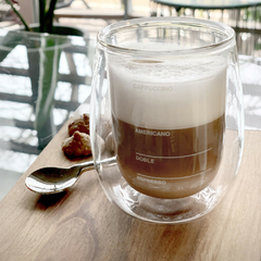 Set De 2 Vasos Para Café Doble Pared Vidrio Barista Gato Store - tienda online