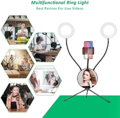 Anillo de luz doble con espejo - tienda online