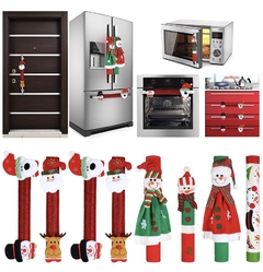 8 piezas de Navidad nevera manija cubierta de puerta