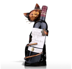 Soporte de vino con forma de gato
