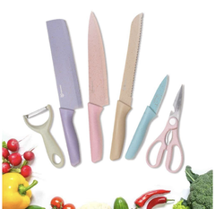Juego de 6 cuchillos de cocina coloridos