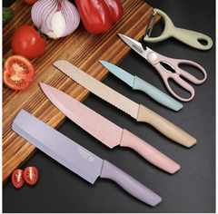 Juego de 6 cuchillos de cocina coloridos - comprar online