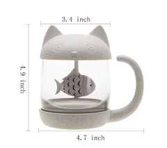 Taza de gato con infusor de pez - Atomic Arte y Diseño S.A.S
