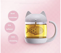 Taza de gato con infusor de pez - comprar online