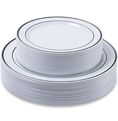 Platos de plástico plateados