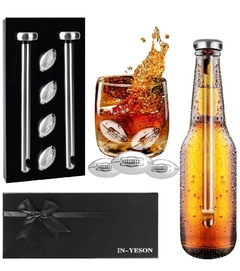 Juego de palitos de enfriador de cerveza con piedras de whisky