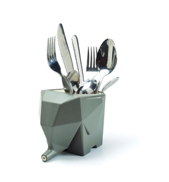 Soporte para cubiertos con diseño de elefante