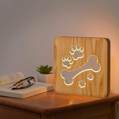 Lámpara de noche de madera cachorro - comprar online