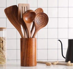 Juego de utensilios de cocina de madera - comprar online