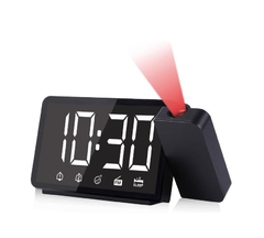 Reloj despertador, radio digital con proyector de 360°