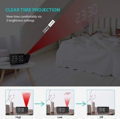 Reloj despertador, radio digital con proyector de 360° en internet